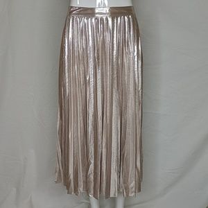 1.STATE  Silver flash pleated skirt
